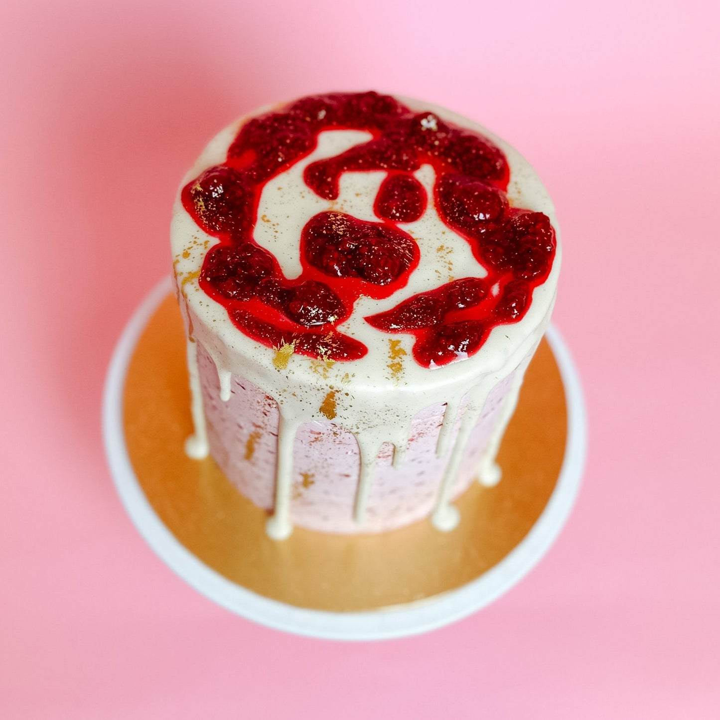 White Choc Raspberry Cake