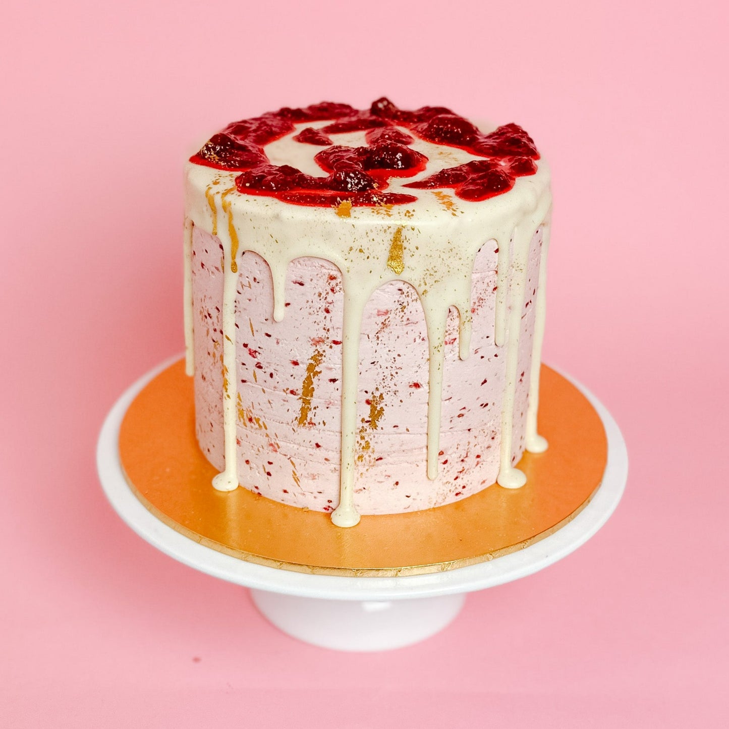 White Choc Raspberry Cake