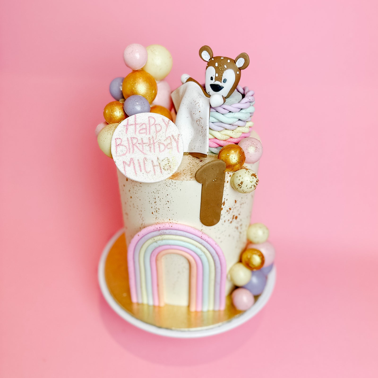 Personalised Extra Large Rainbow Layers Cake (Serves 32) | M&S