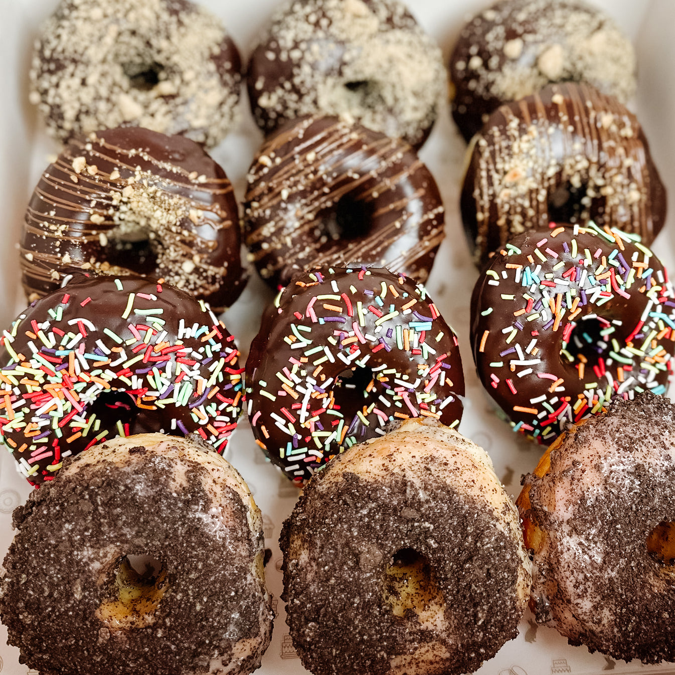Chocolate Decadence Donuts Box White Rabbit Cakes